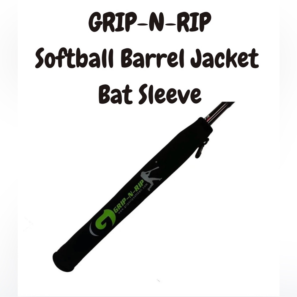 GRIP-N-RIP Softball Barrel Jacket Bat Sleeve – Black, One Size